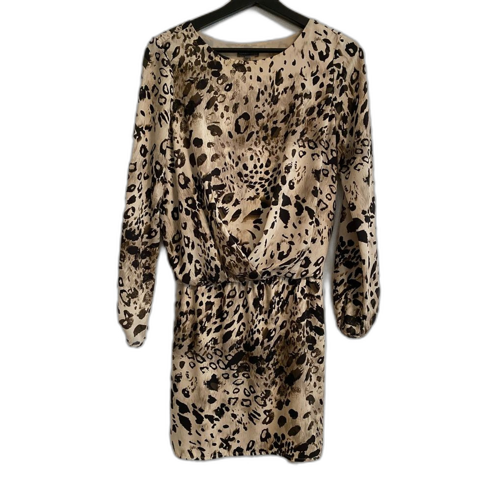 Vince Camuto Women's XS Animal Print Long Sleeve Mini Dress